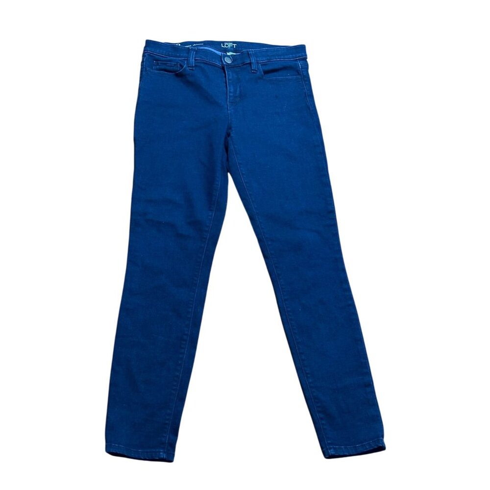LOFT Super Skinny Jeans Size 8 Dark Wash Mid Rise Stretch Denim